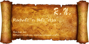 Radván Nádja névjegykártya